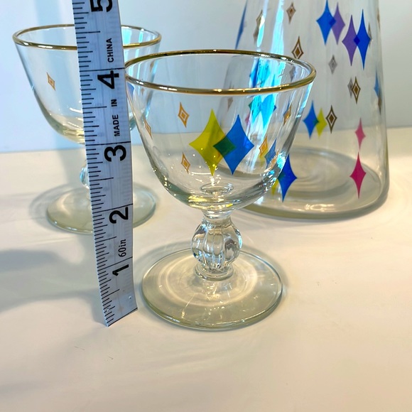 **SOLD******Unique MCM Vintage Libby Atomic Diamonds Cocktail Set of 5 - Picture 13 of 17